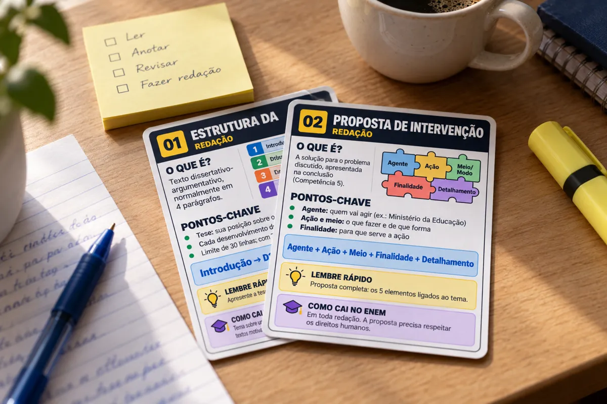 Flashcards de Redação