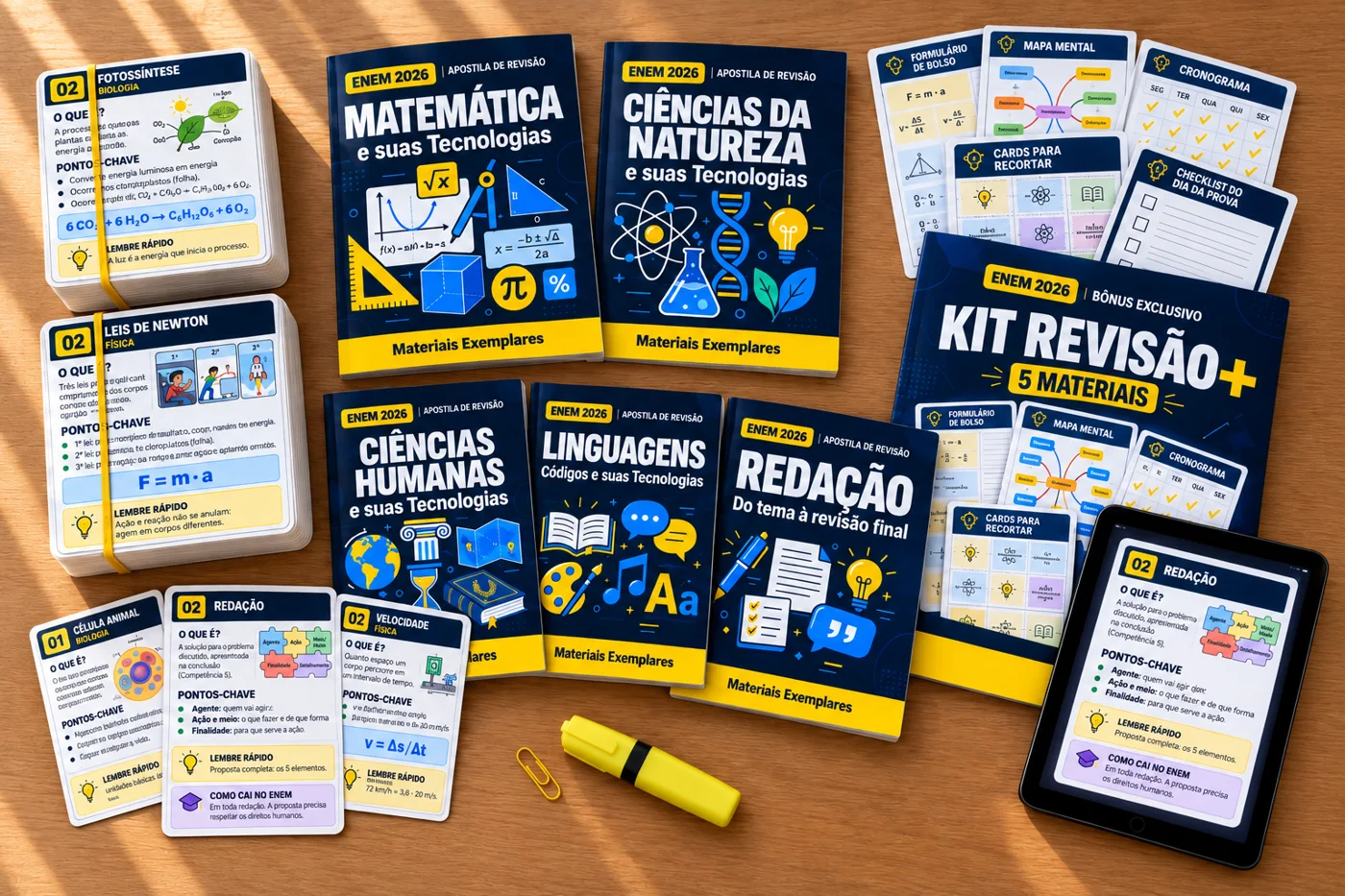 Flashcards, 5 apostilas e Kit Revisão+ do Plano Completo
